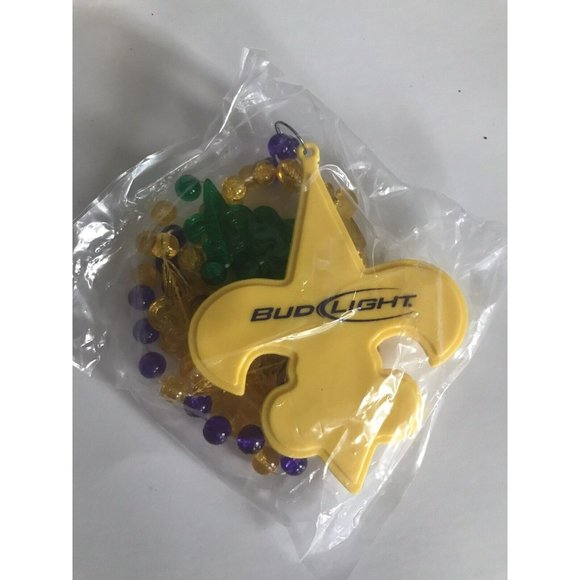 10 new in package liquor beer promo Mardi Gras style beads tri color - Picture 2 of 3